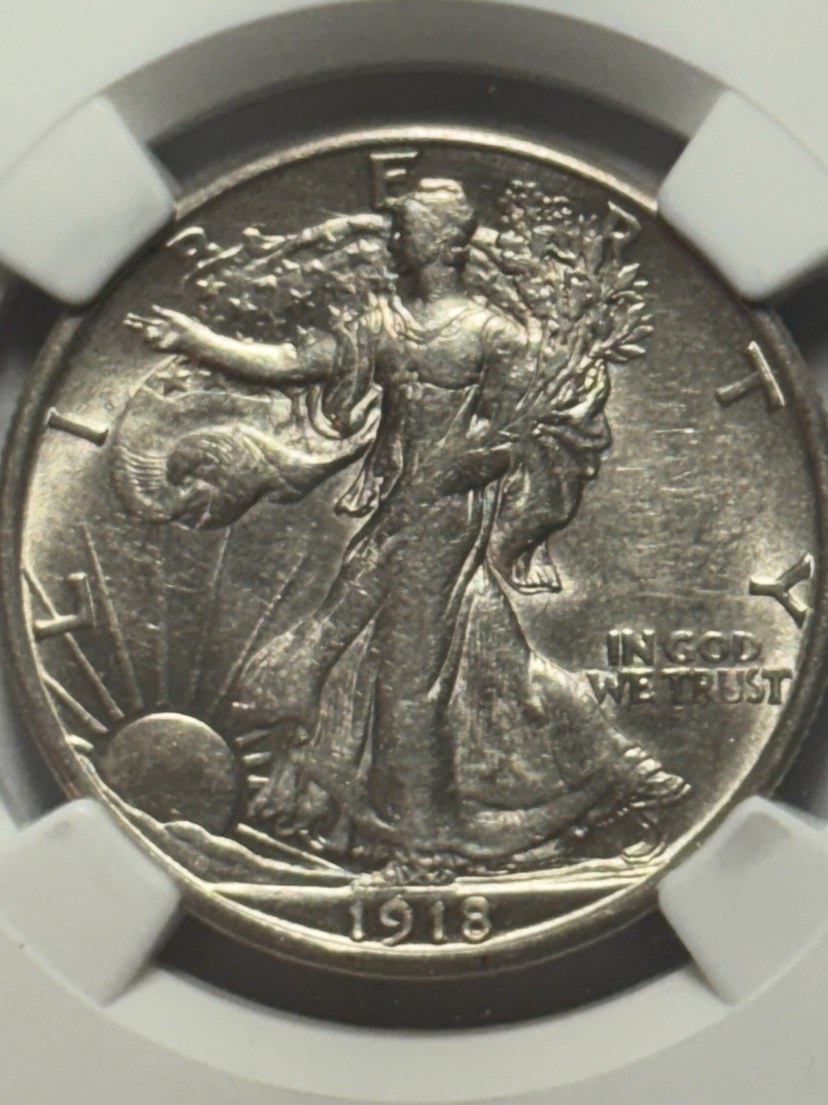 1918 S Liberty Walking Half Dollar AU 53