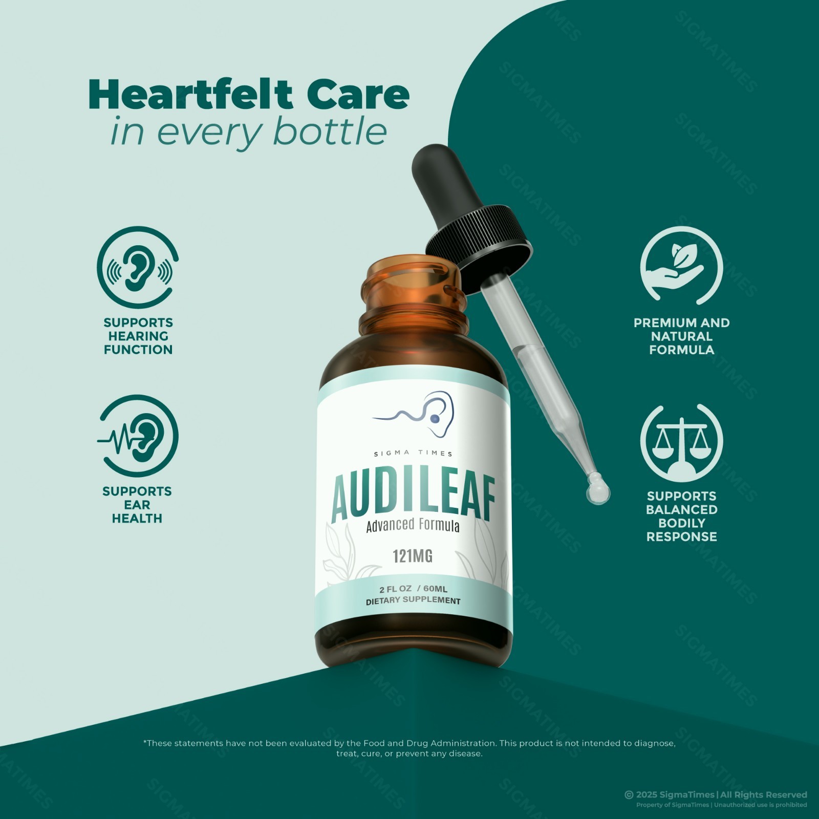 Audileaf Drops - Ear Care Support, Ear Health & Comfort Formula -5 Pack