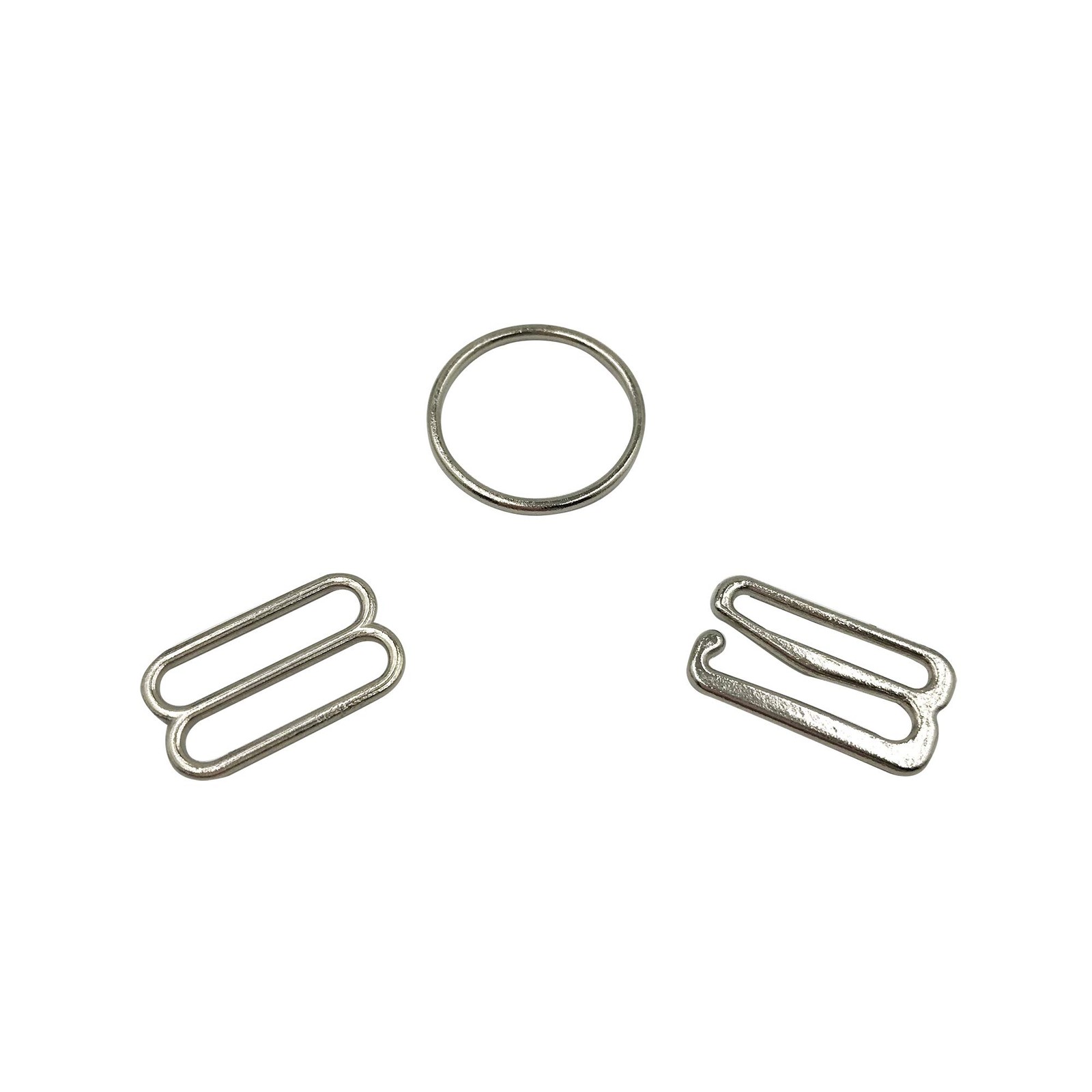 30 Set Black Bra Sliders Rings and Hooks Metal Lingerie Hardware Sewing Clips