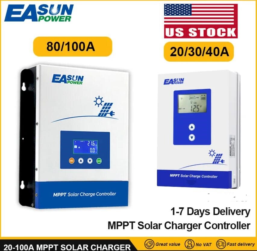 MPPT 100A 80A 60A Solar Charge Controller 12V 24V 36V 48V Battery Regulator