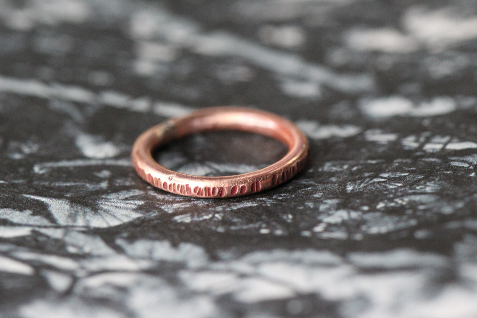 Copper Ring Stackable Hammered Rings band Size 1.5 Promise Ring Unisex thin 2mm