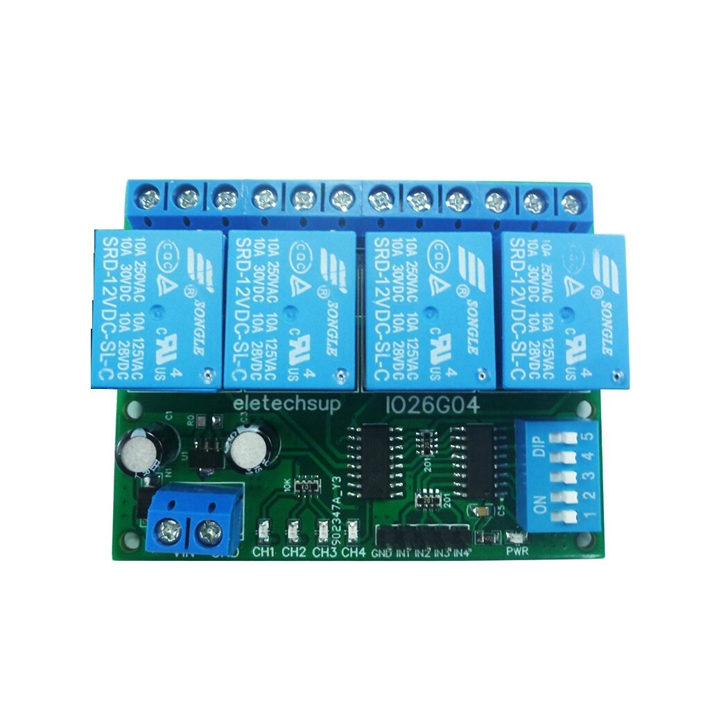24V 4CH Toggle/ Delay Dip Switch Relay Flip-Flop Bistable Self-locking Trigger