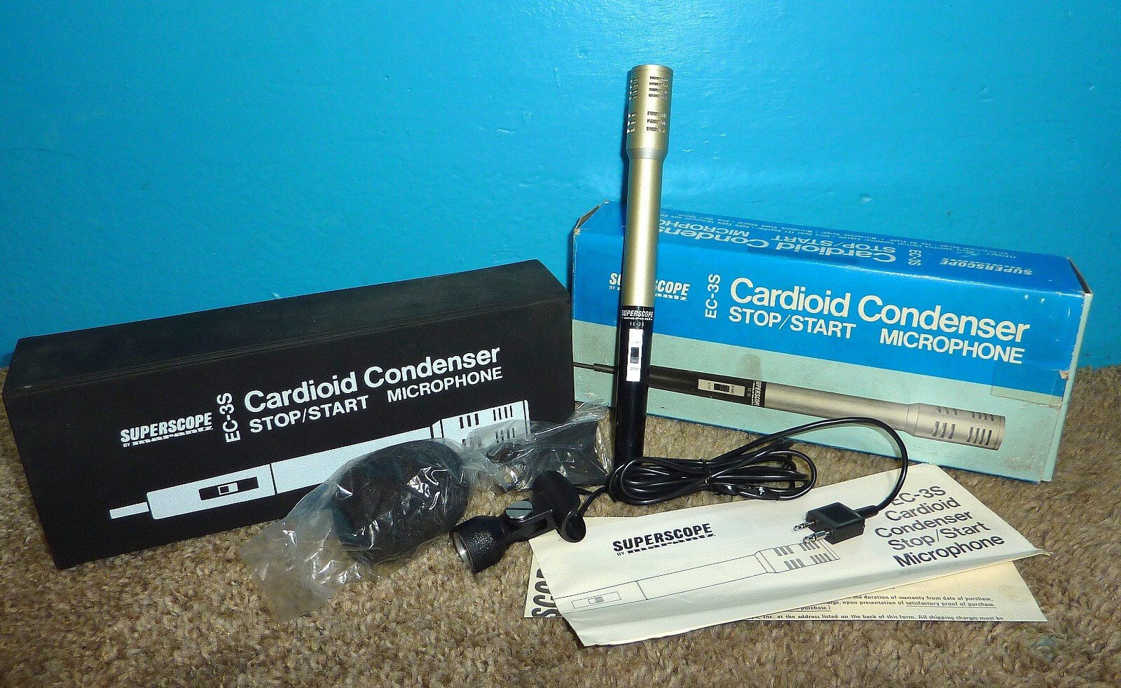 Marantz Superscope EC-3S Cardioid Condenser Stop/Start Microphone ~Case & Box #3
