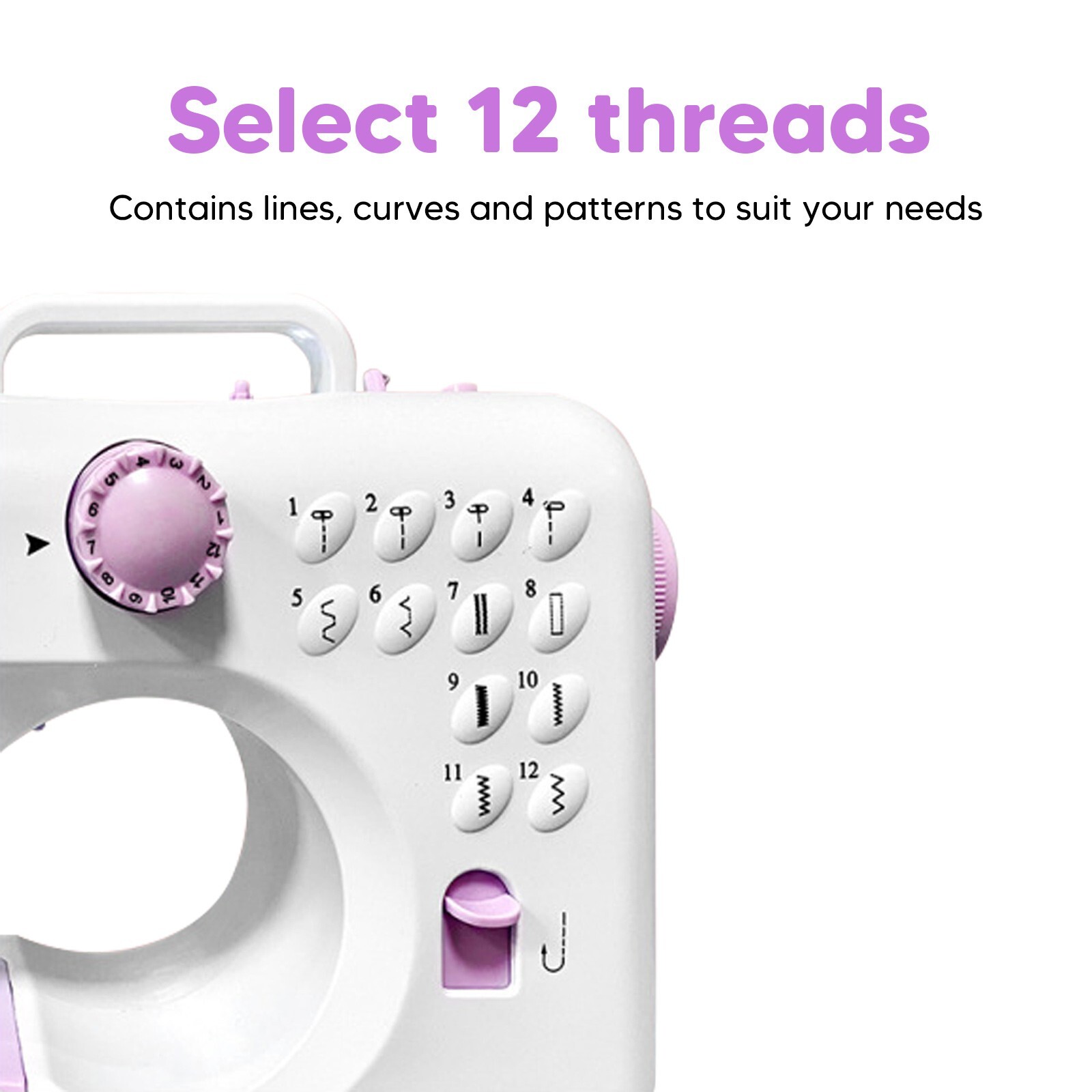 Electric Sewing Machine Portable Crafting Mending Machine 12 Built-In Stitches