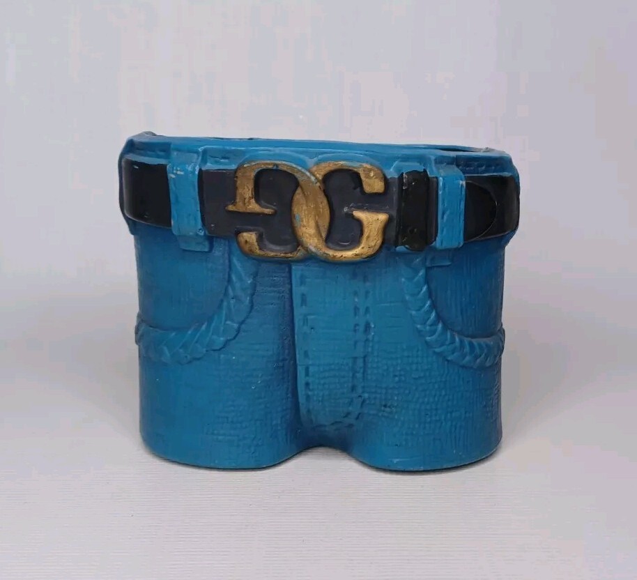 Denim Blue Jean Shorts Planter Plastic Plant Succulent Pot