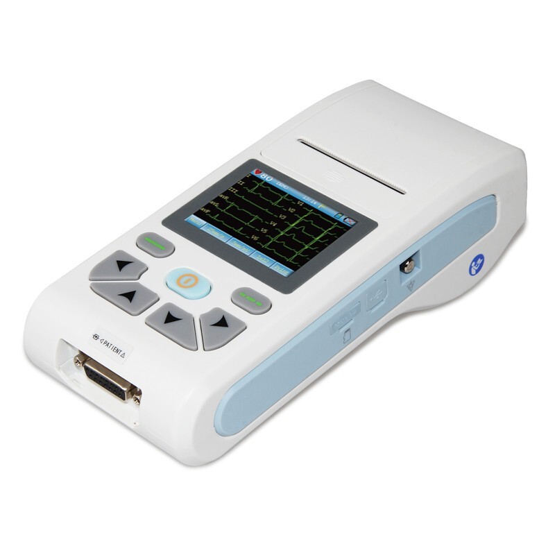 12-lead ECG/EKG Machine with Touch Screen, Printer, PC Software and Handbag