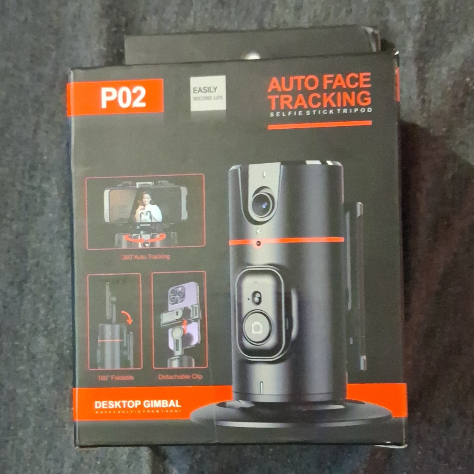 P02 Auto Face Tracking Desktop Gimbal Smartphone Holder ABS 360° Remote