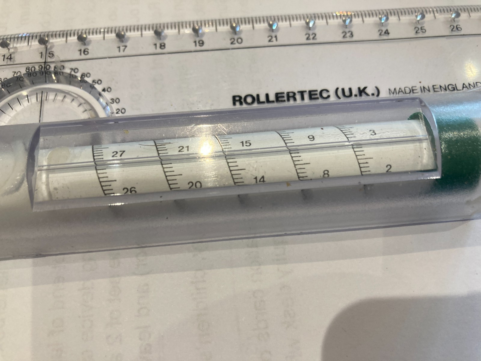 Vintage Rollertec Amazing Rolling Ruler Geometry Tech Drawing & Navigation 30cm