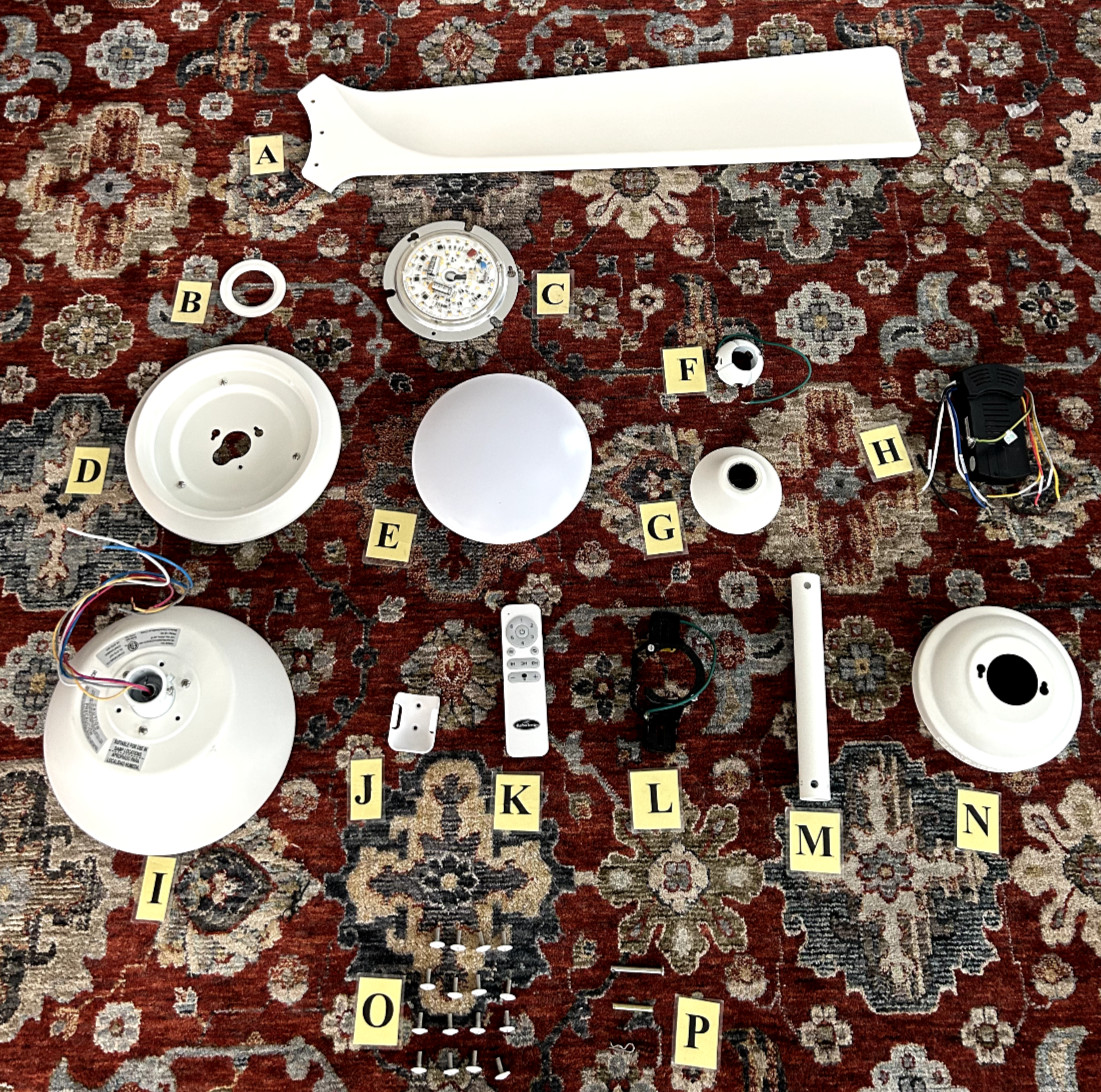 Replacement Parts For Harbor Breeze Cartersville 60 Inch Ceiling Fan 4136494 (C)