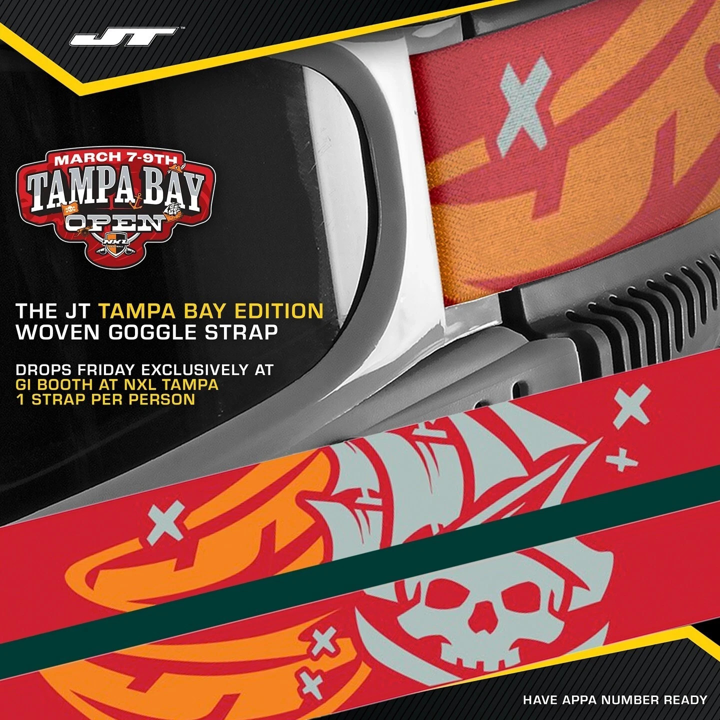 New JT 2025 NXL Event 1 Tampa Open Proflex Woven Strap Very Limited