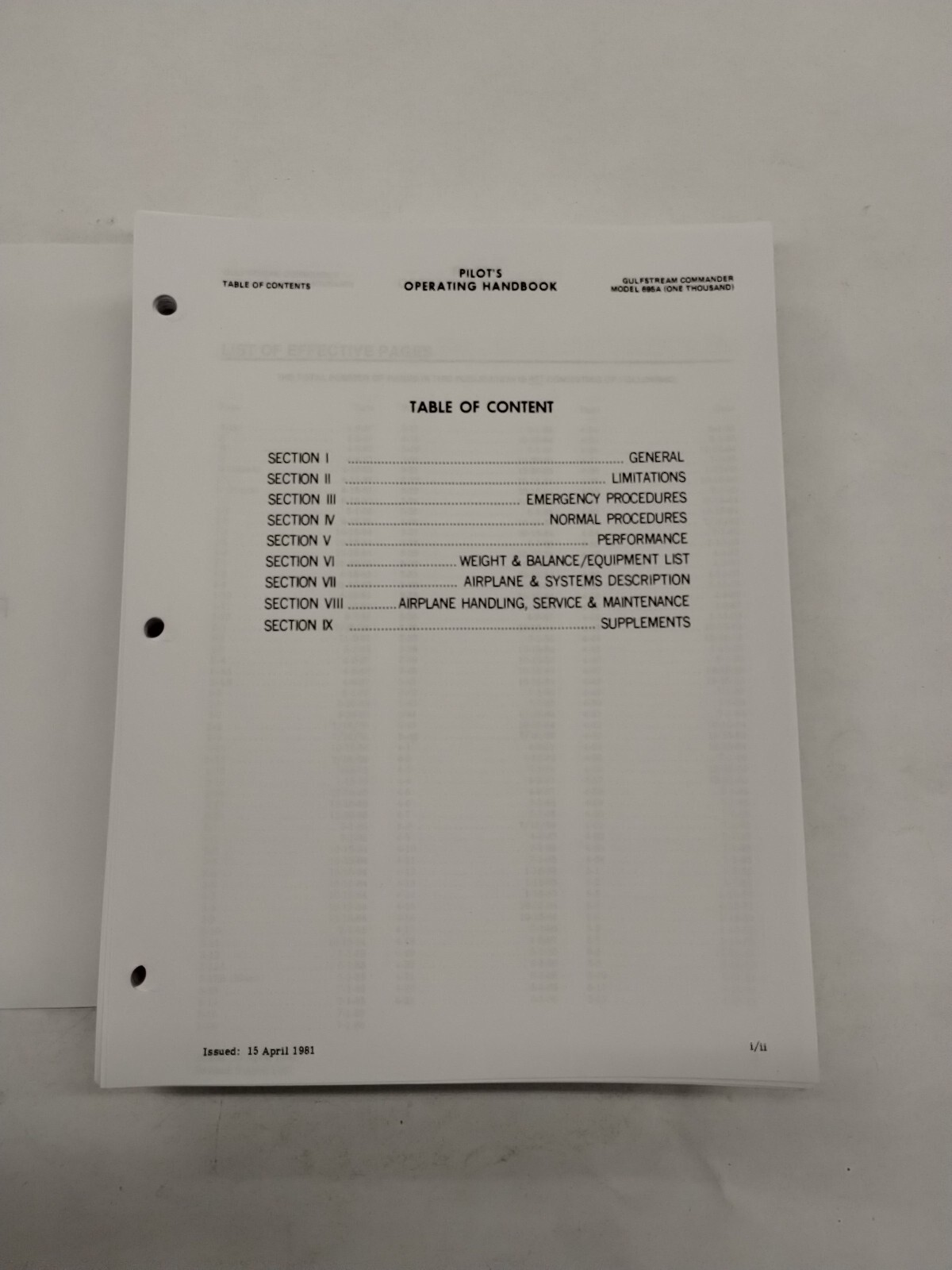 Aero Commander Jetprop Model 695A (1000) Pilots Operating Handbook & Supplements