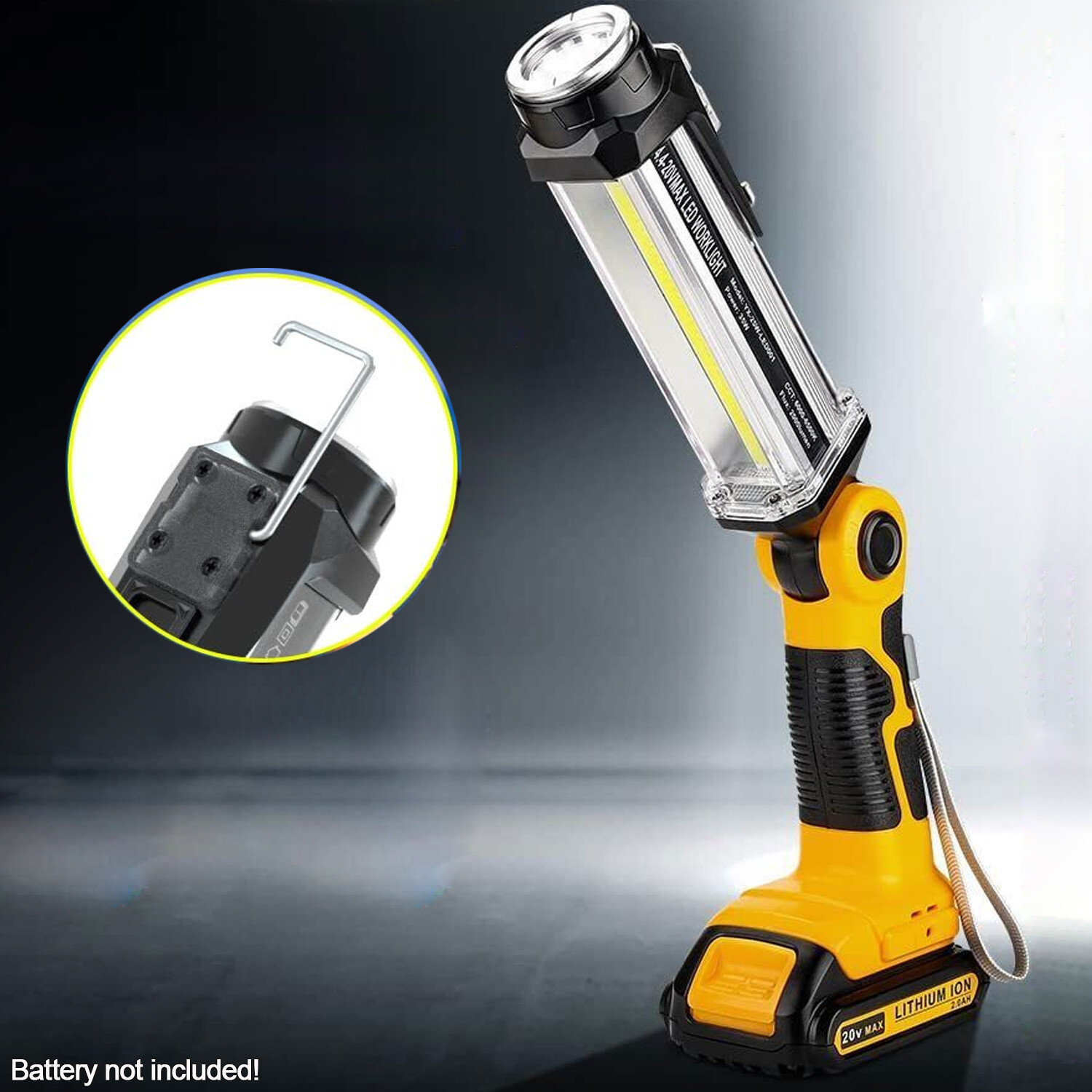 35W 2000LM Wireless LED Work Light for Dewalt 20V Battery Cordless Outdoor Lamp