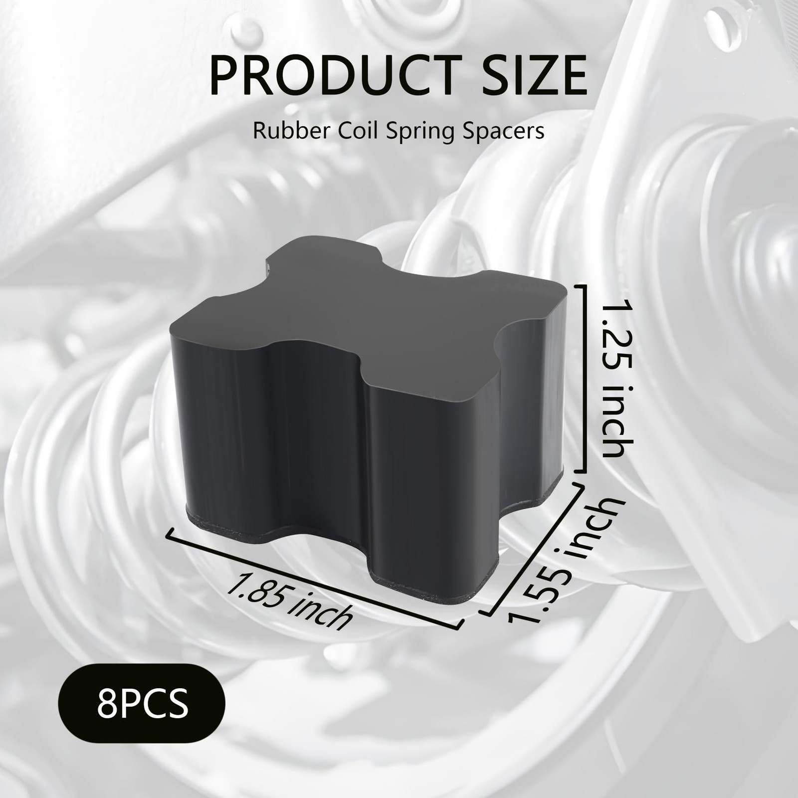 8PCS Rubber Coil Spring Spacers,Heavy Duty Front Coil Spring Booster Kit for ...