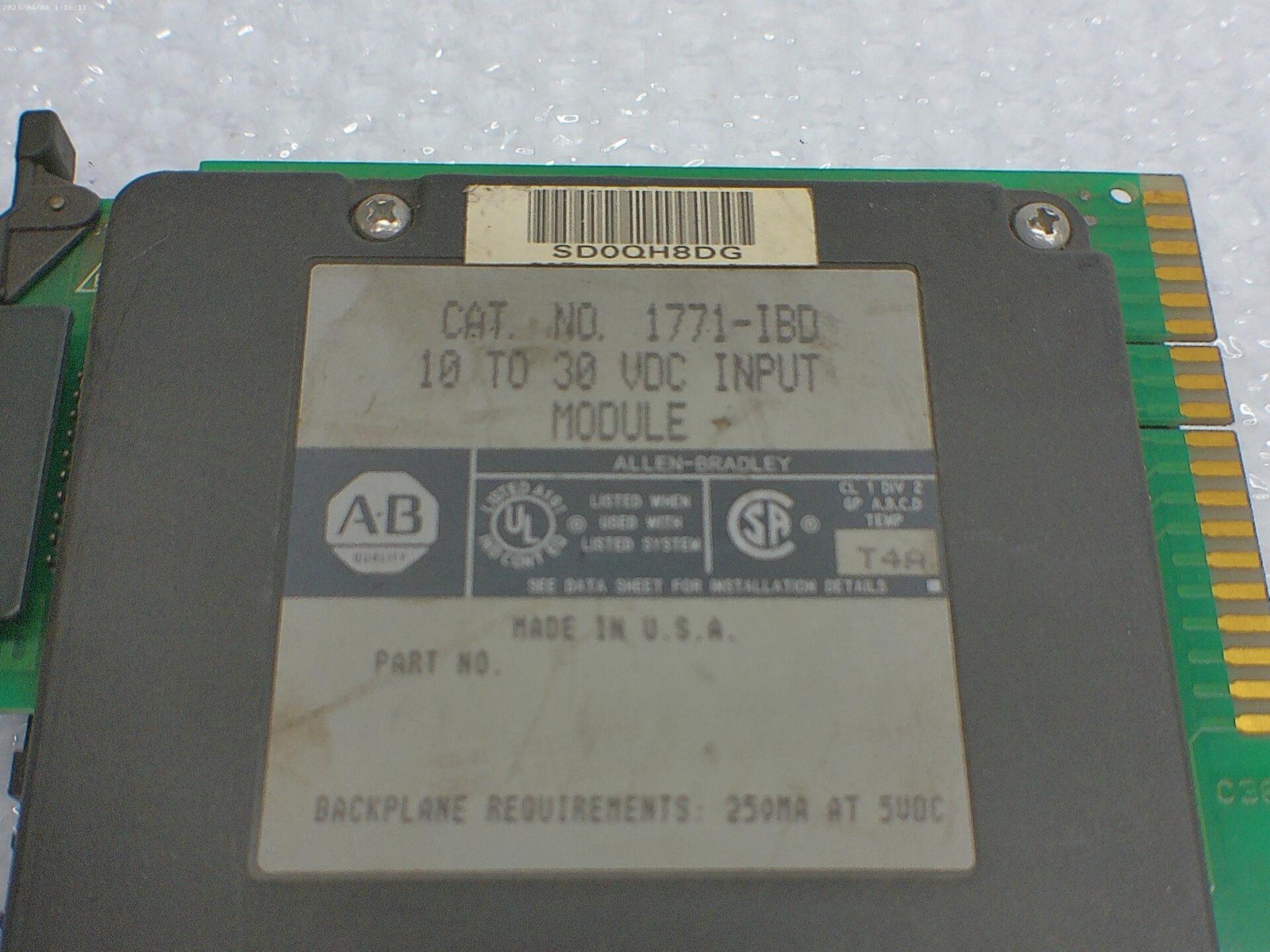 ALLEN BRADLEY 1771-IBD MODULE UNMP