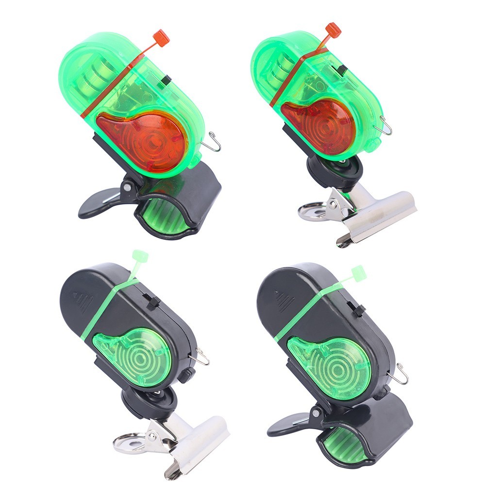 Set of 6 Fishing Alarm Bells with LED Light and Electric Sound for Rods