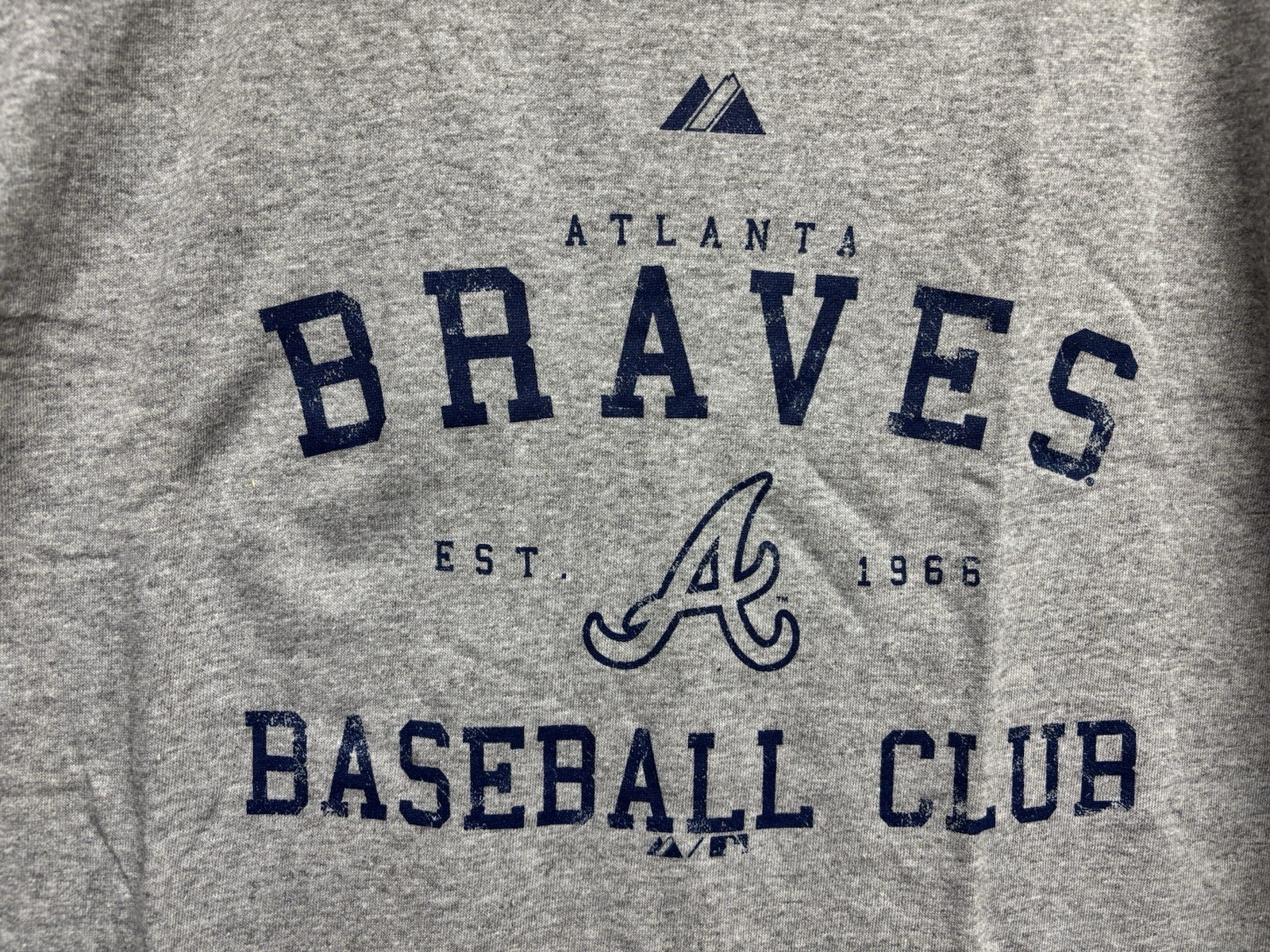 Atlanta Braves Vintage Shirt NEW Dead Stock Men XXL Grey Baseball Club Majestic