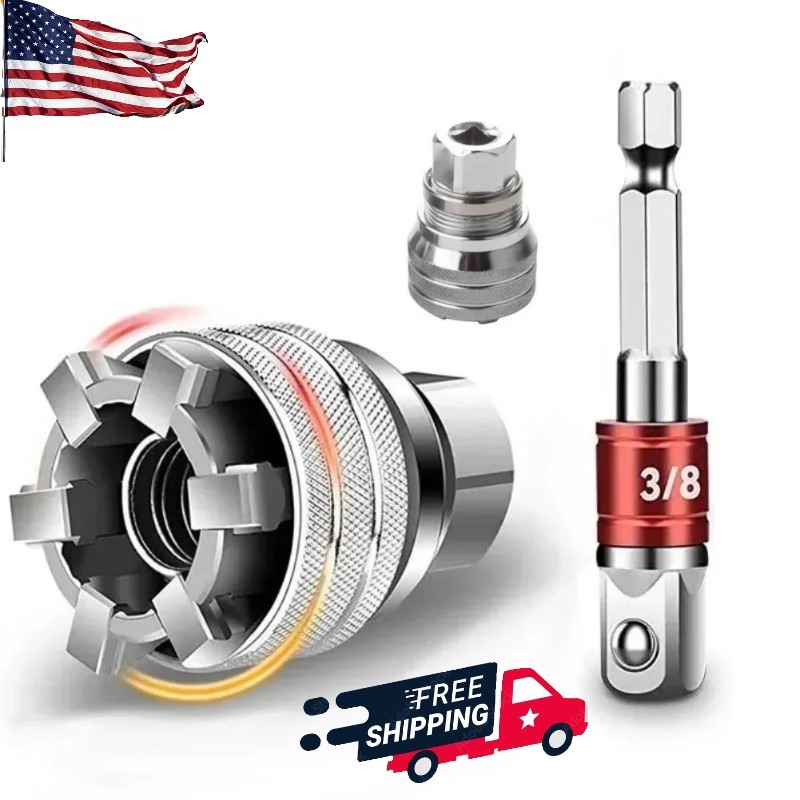 10-19mm Universal Socket Tool Adjustable Multifunction Wrench Sleeve Adapter Kit