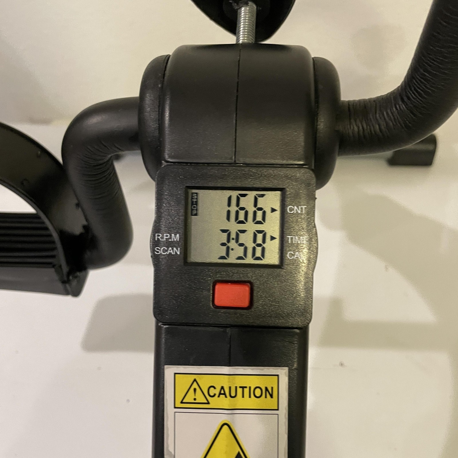 Mini Exercise Bike Pedal Exerciser Under Desk LCD Display Foldable Black Gray