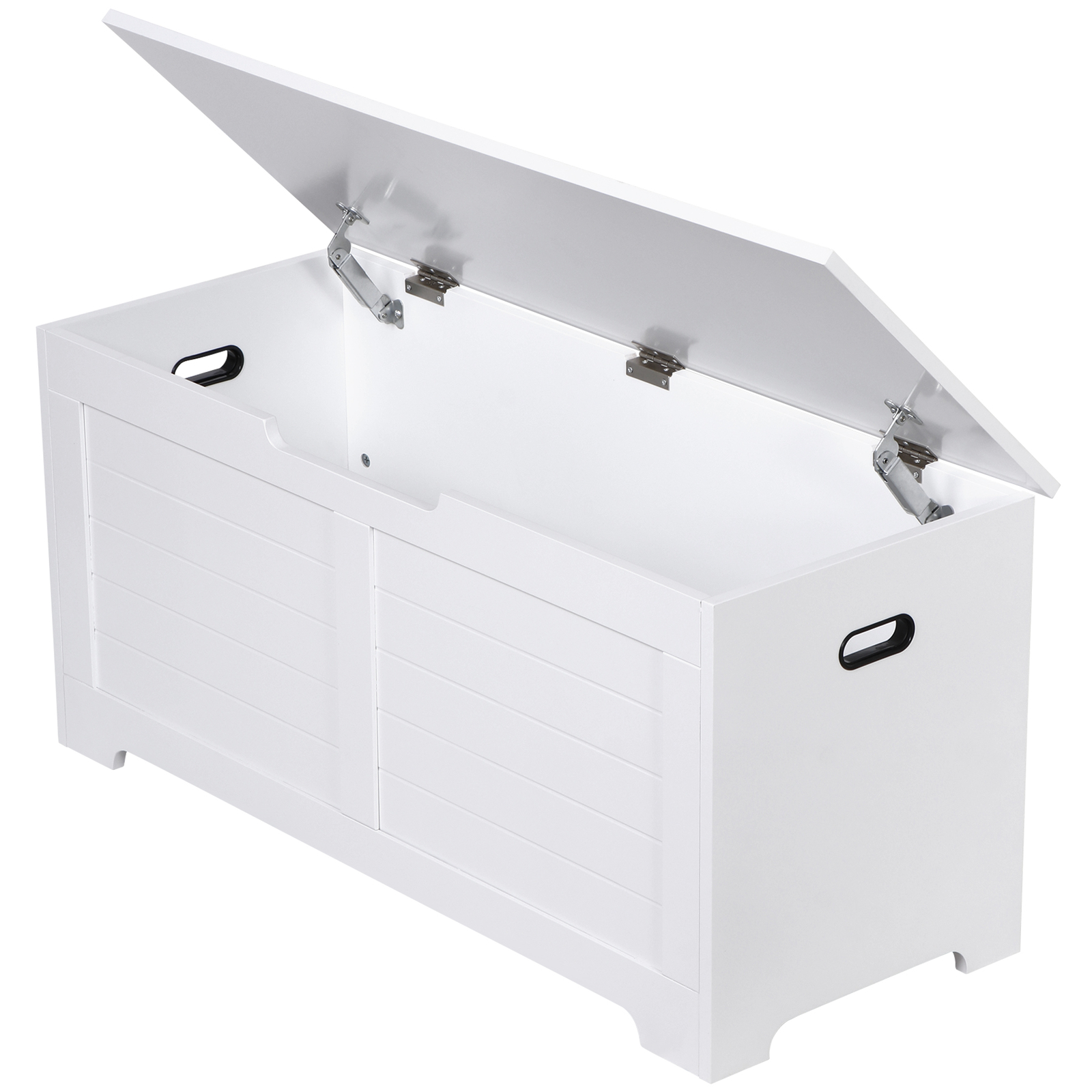 Storage Chest Storage Trunk with 2 Safety Hinges Storage Bench Shoe Bench White