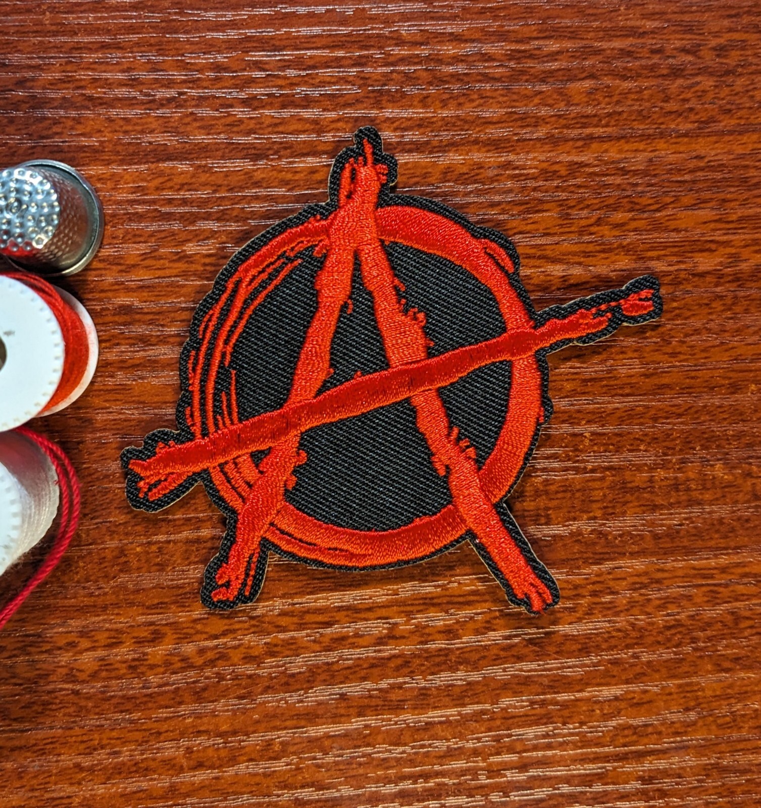 Anarchy Patch Punk Goth Biker Rock Embroidered Iron On 3x3.5"