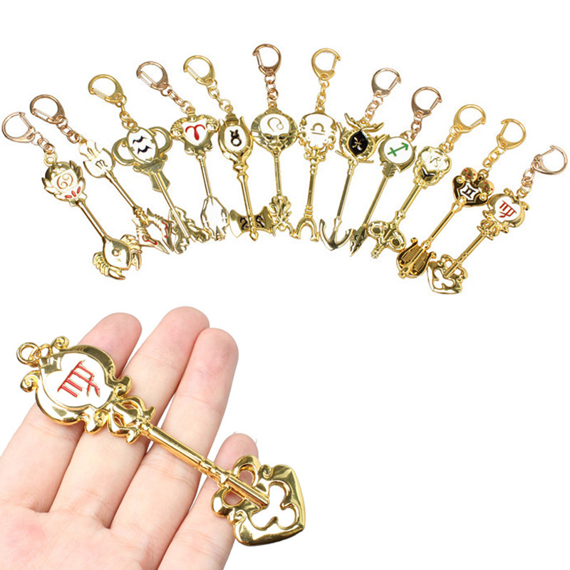 Fairy Tail 12 Constellation Lucy Zodiac Spirit Gate Keychain Key Ring Pendant