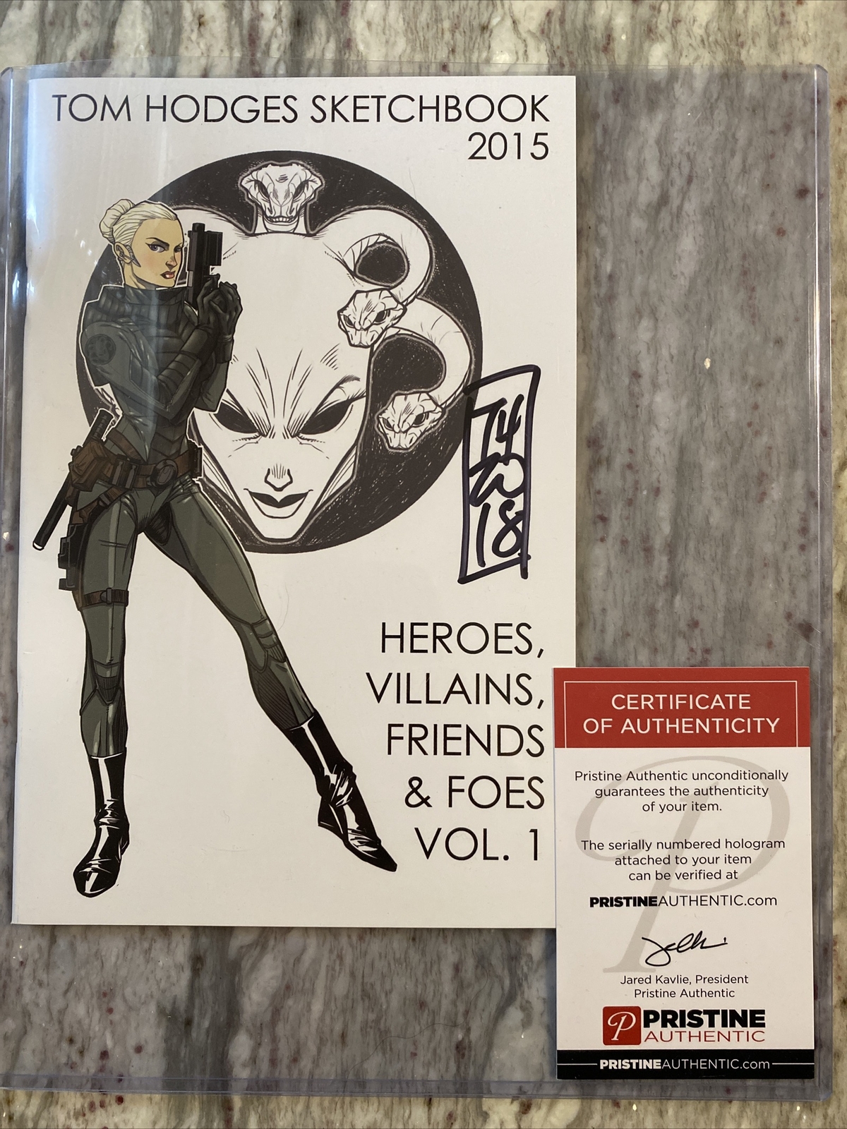 2015 Tom Hodges Autographed Signed Sketchbook; Pristine Authentic; Star Wars COA
