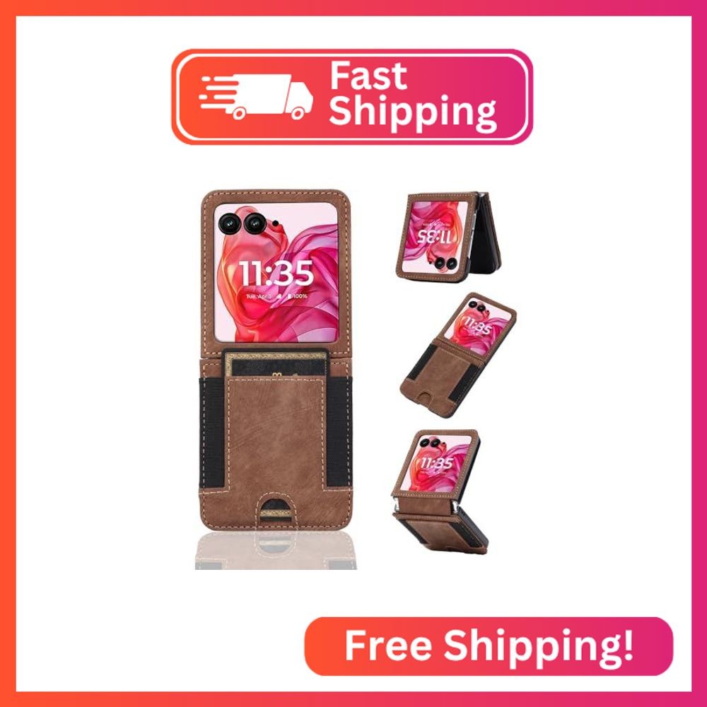 Simicoo Motorola razr Ultra 2024 Case Wallet PU Leather with Card Holder Hinge P