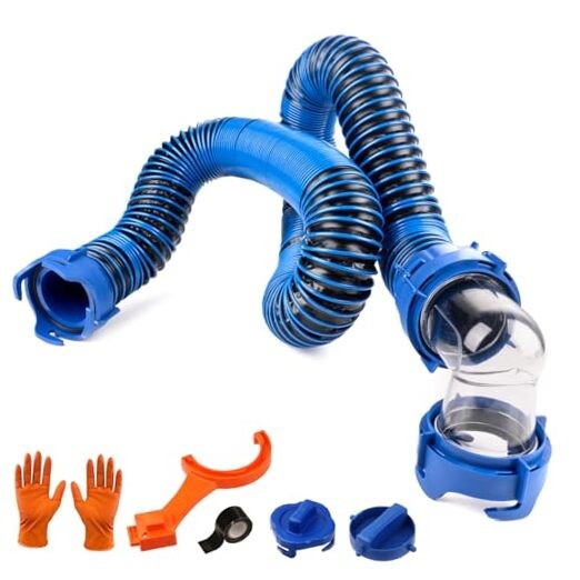 10 FT RV Portable Waste Tank Sewer Hose, Heavy-Duty 10 Feet RV Tote Tank Hose