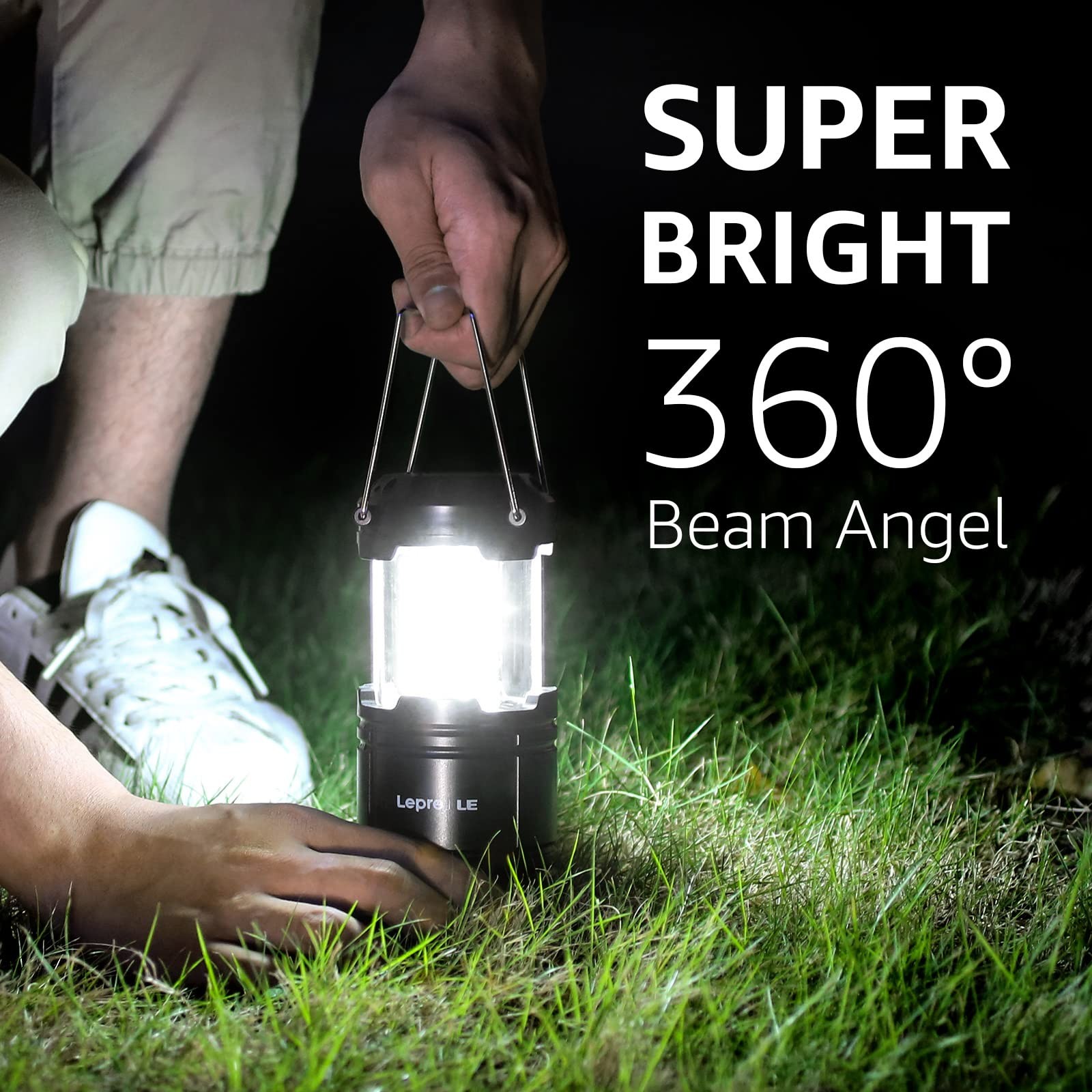 Lepro LED Lanterns Battery Powered, Camping Essentials, Collapsible, IPX4 Wat...