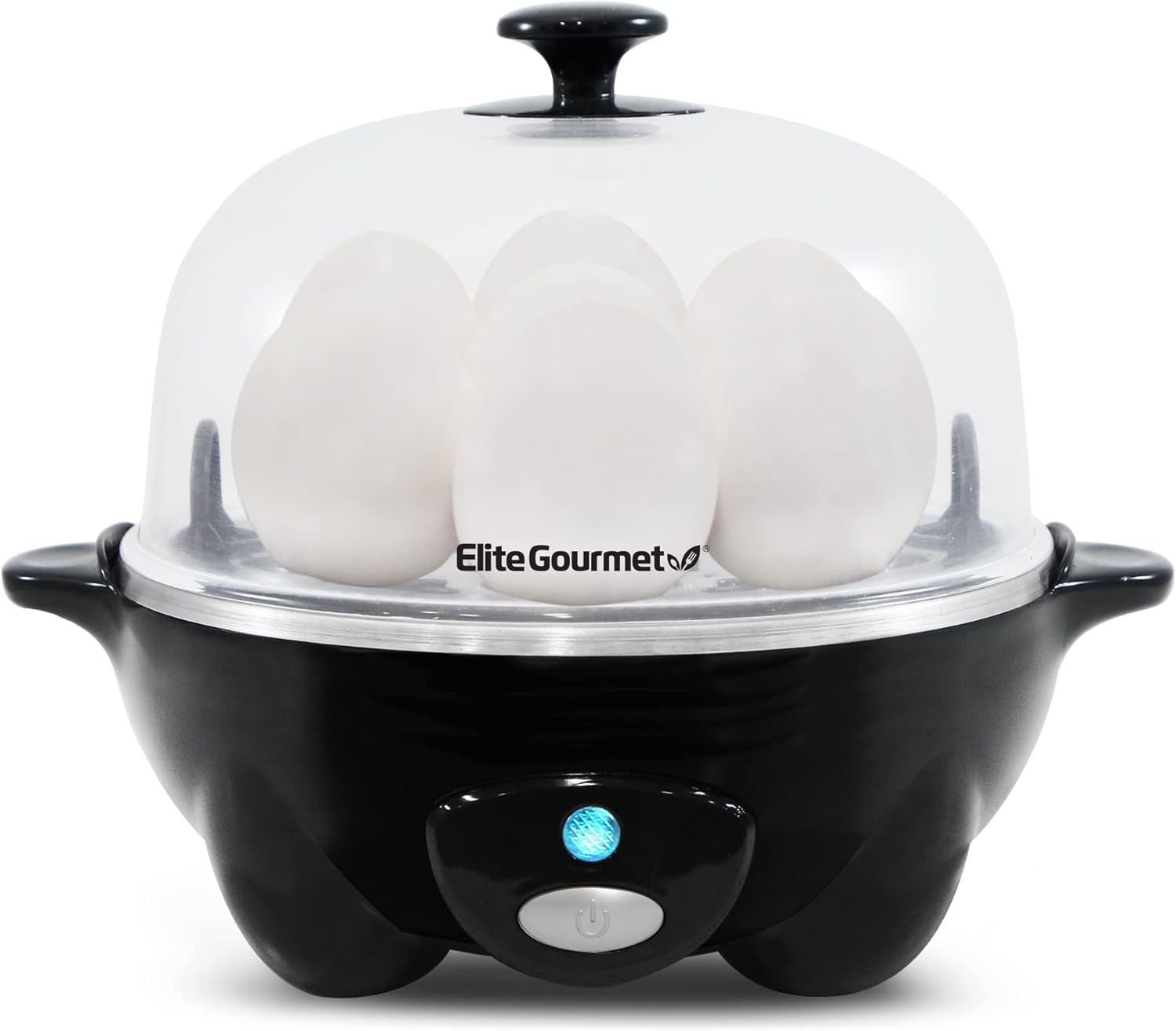Elite Gourmet EGC-007B# Rapid Egg Cooker, 7 Easy-To-Peel, Hard, Medium, Black