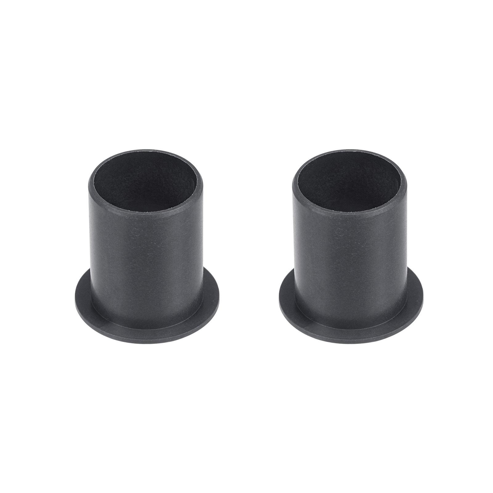 Flanged Sleeve Bearings 17mmx19mmx25mm POM Wrapped Oilless Bushings Black 2pcs
