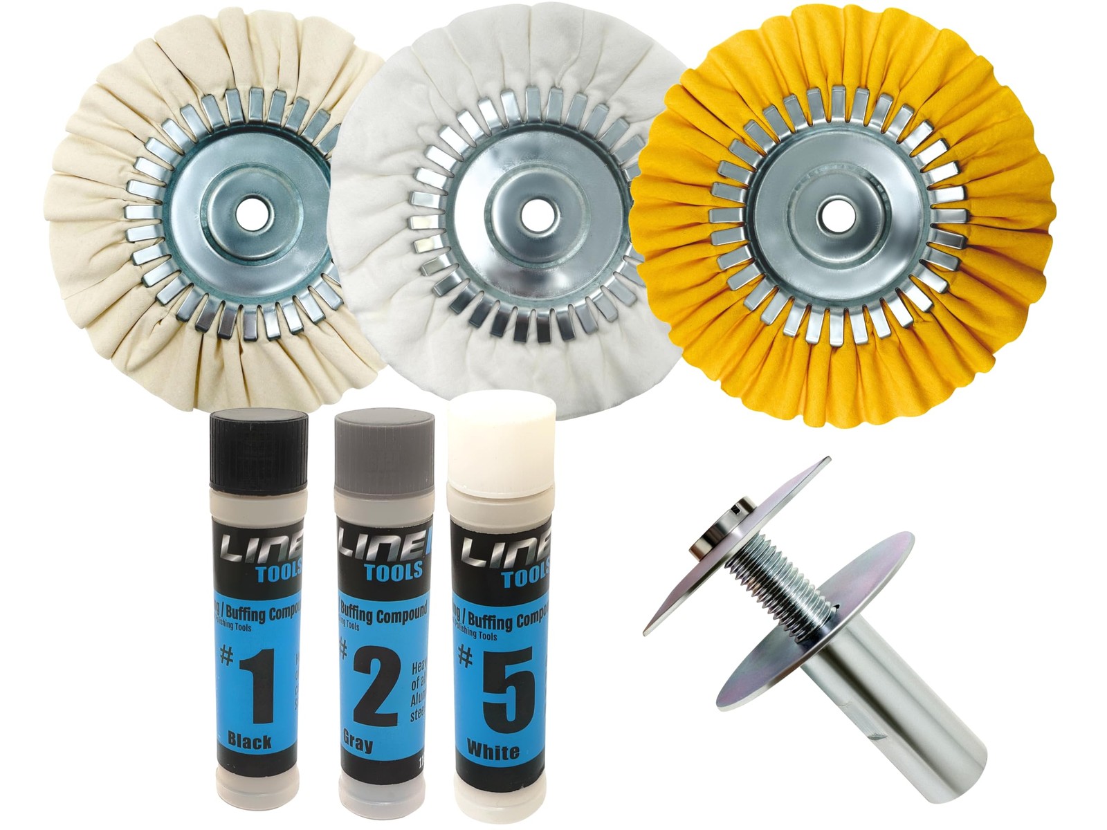 8-inch Airway Buffing Wheel Kit with Three-Step Compound and Angle Grinder Bu...