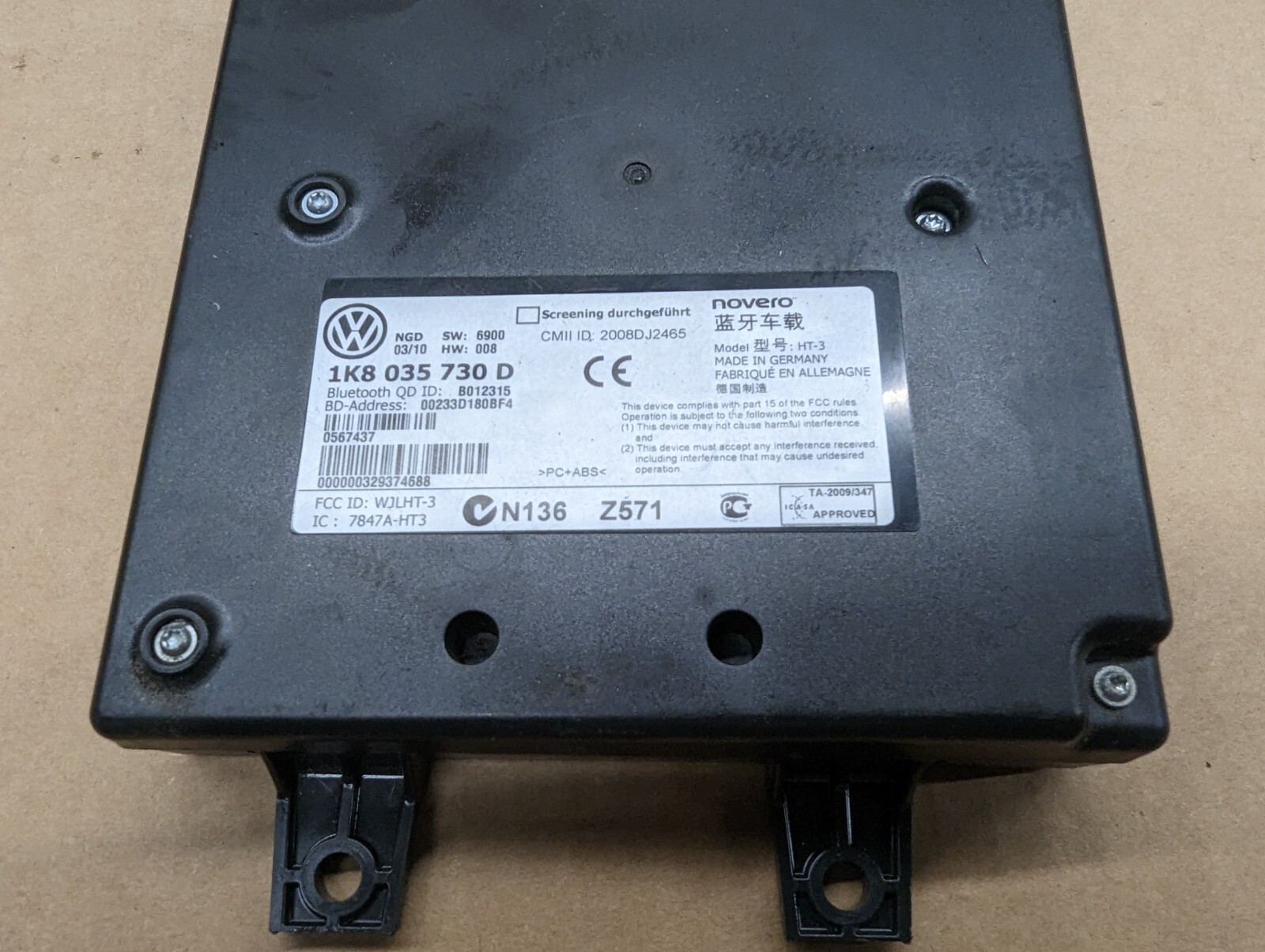 VW Golf Jetta Bluetooth Module Control Unit 1K8035730C