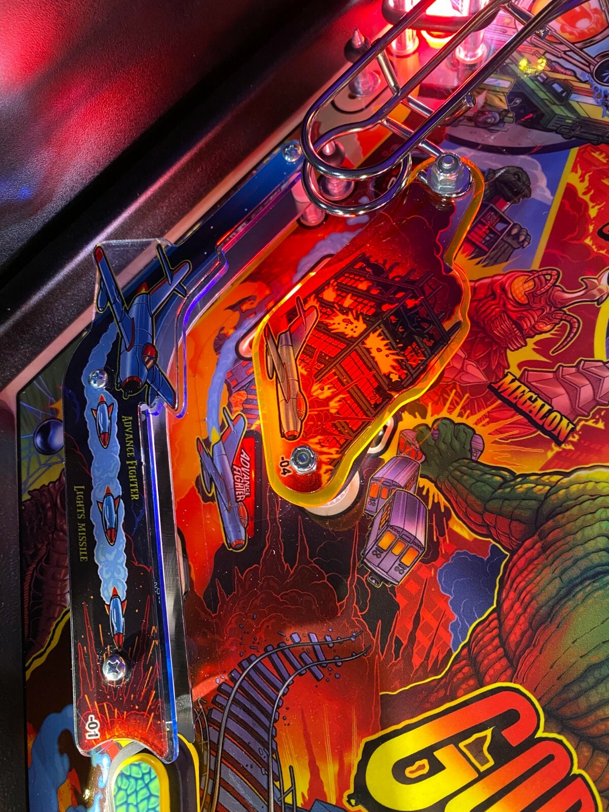 Slingshot & Return Lane Protector Set for Stern's Godzilla pinball machine