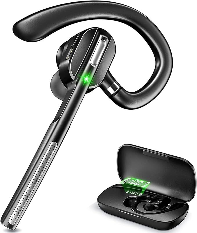Trucker Wireless Mic Blue Parrot Bluetooth Noise Cancelling Headset Earpiece New