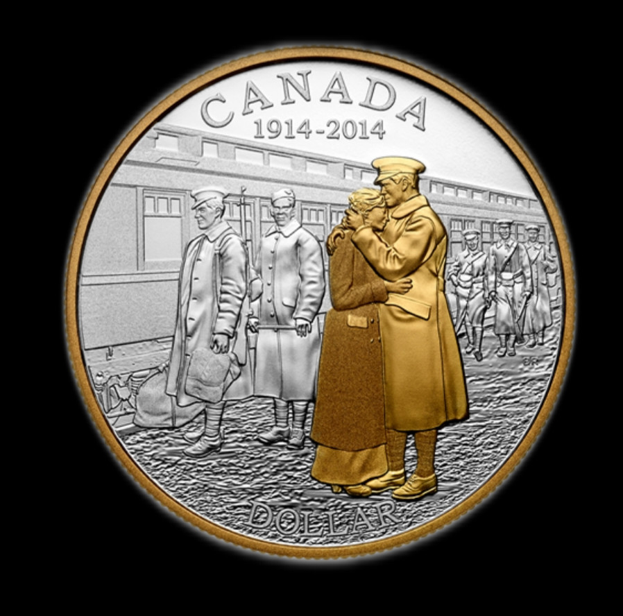 *** CANADA  PROOF  SILVER  DOLLAR  2014 *** 100 TH. ANN. OF  WORLD  WAR 1  ***