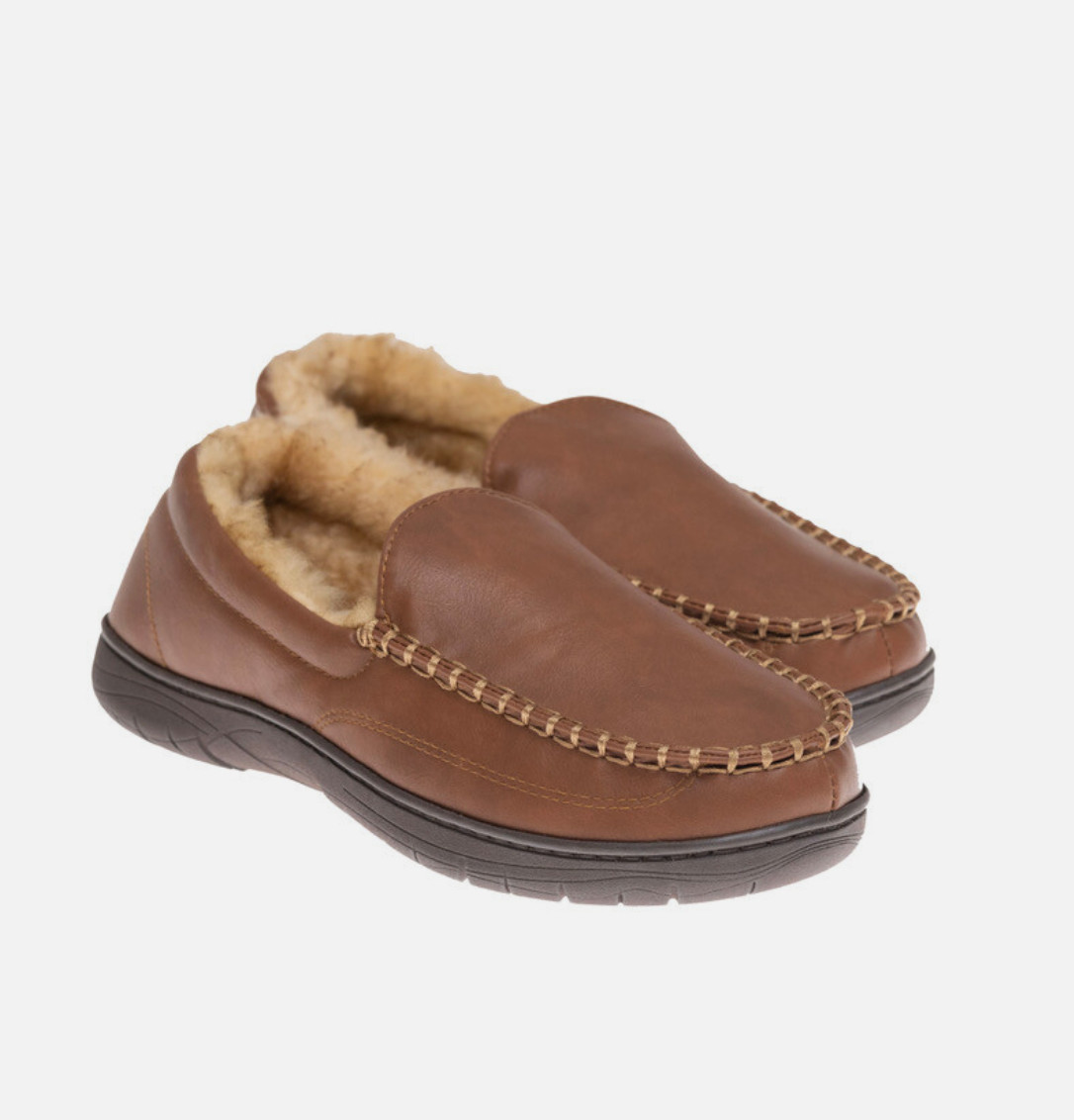 HAGGAR Men Smooth Venitian Slippers Tan Size M