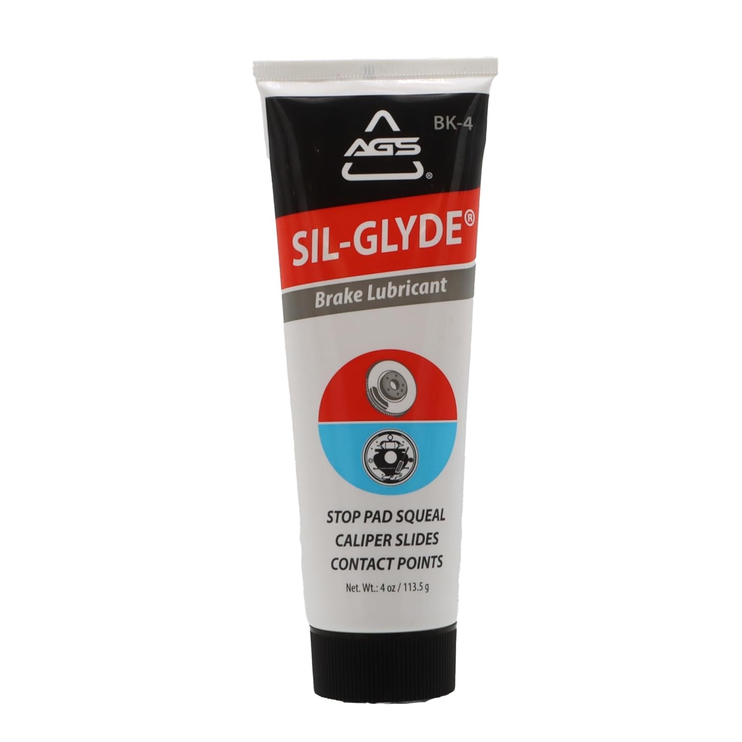 AGS SIL-Glyde 4 oz Tube Silicone Based Brake Assembly Lubricant for 4oz