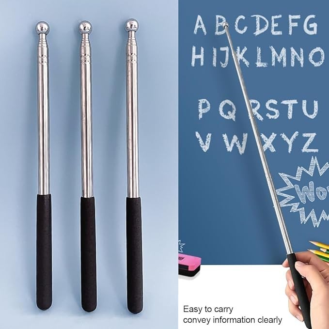 Extendable Teaching Stick 1.4m Stainless Steel – Telescopic Classroom Pointer