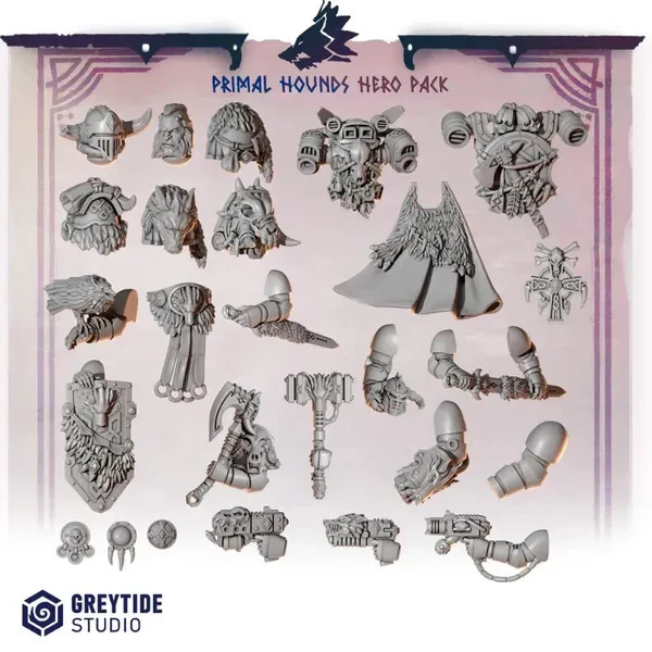 Primal Hounds Hero Pack Upgrade Bits | 16K Resin 3D Printed [Greytide]