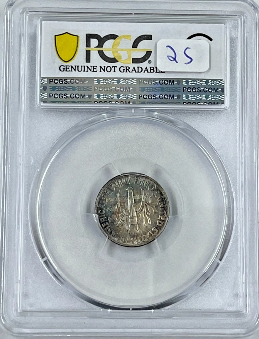 1963- Roosevelt Dime 10C PCGS Genuine Scratch-UNC Detail