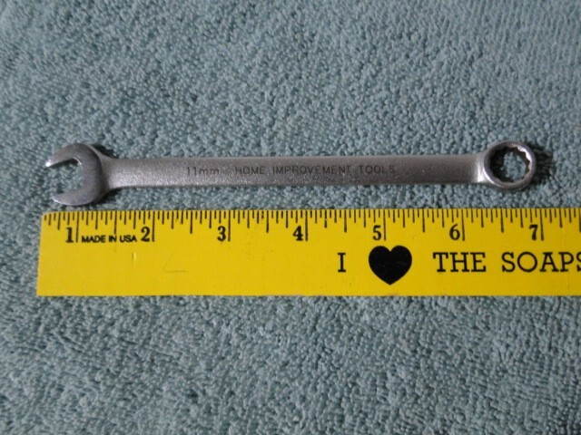 Vintage Home Improvment Tools 11mm (CR-V) Taiwan Combination Wrench 6 1/2" Long