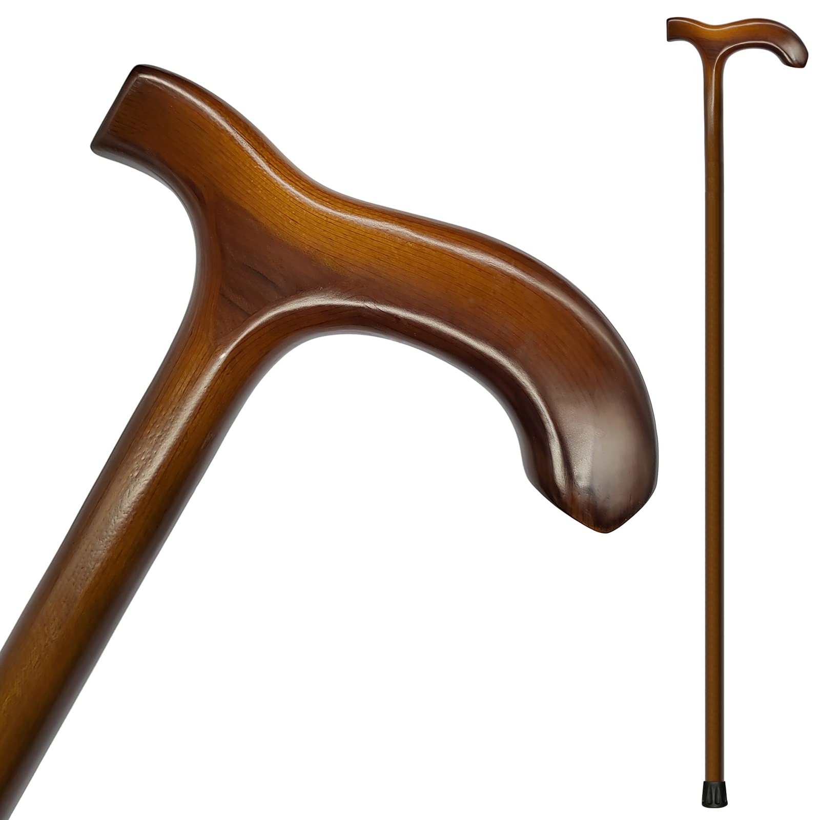 Wooden Walking Cane for Men and Women One-Piece Wooden Cane 36 Inch Wood