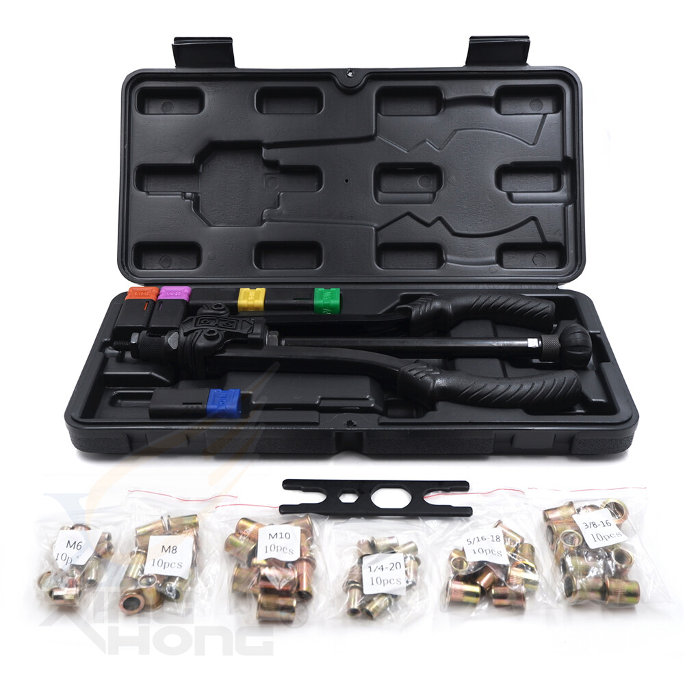 Thrust Type Hand Nut Riveter 360mm 14" Rivet Nut Gun Kit Rivnut Setting Tool