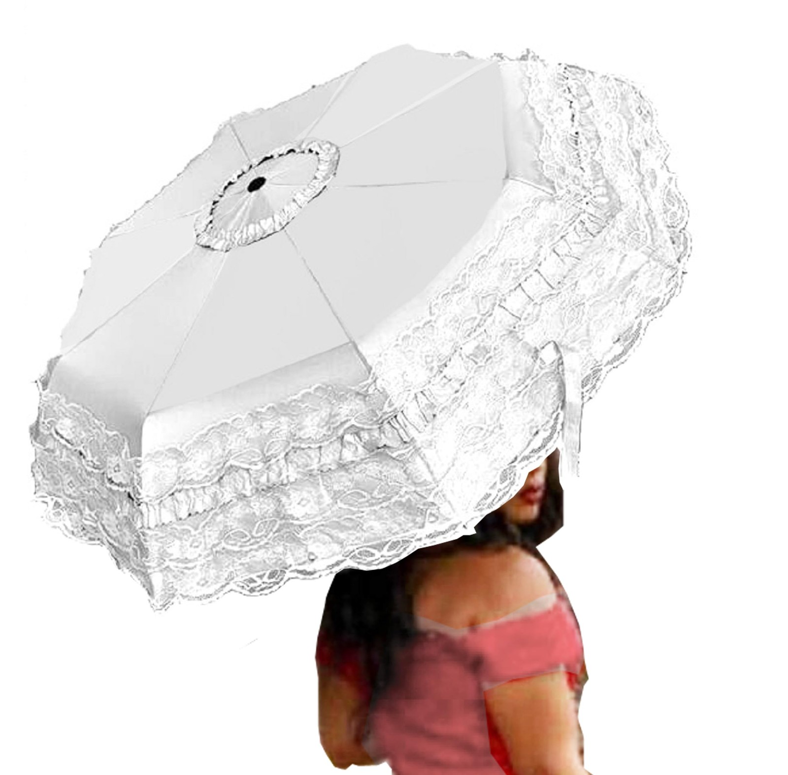 Vintage Foldable Lace Parasol Gothic Umbrella rain Anti-uv Protection parasol...