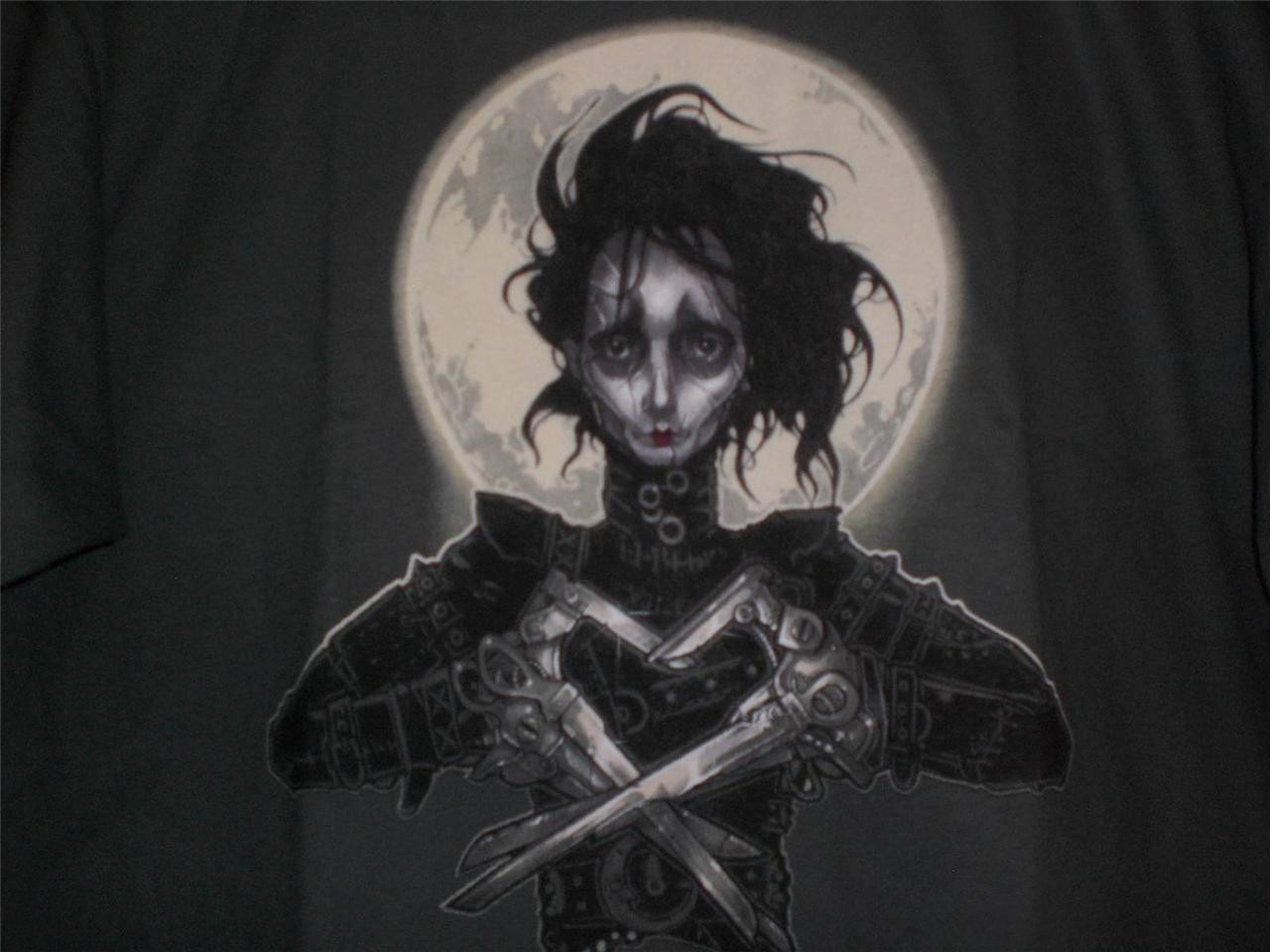 TeeFury Edward XLARGE "Bleeding Heart" Scissorhands Johnny Depp Shirt CHARCOAL
