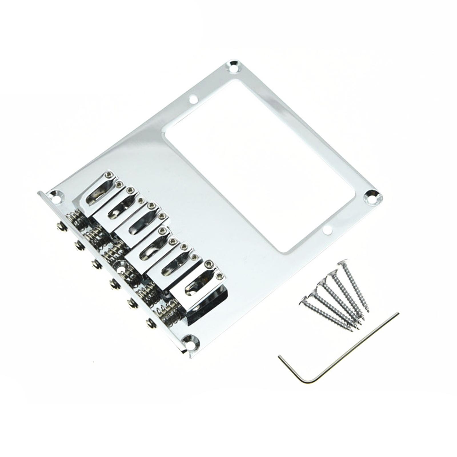 Chrome 6 String Fixed Hardtail Guitar Bridge w/ Tool for Tele Telecaster Guitar