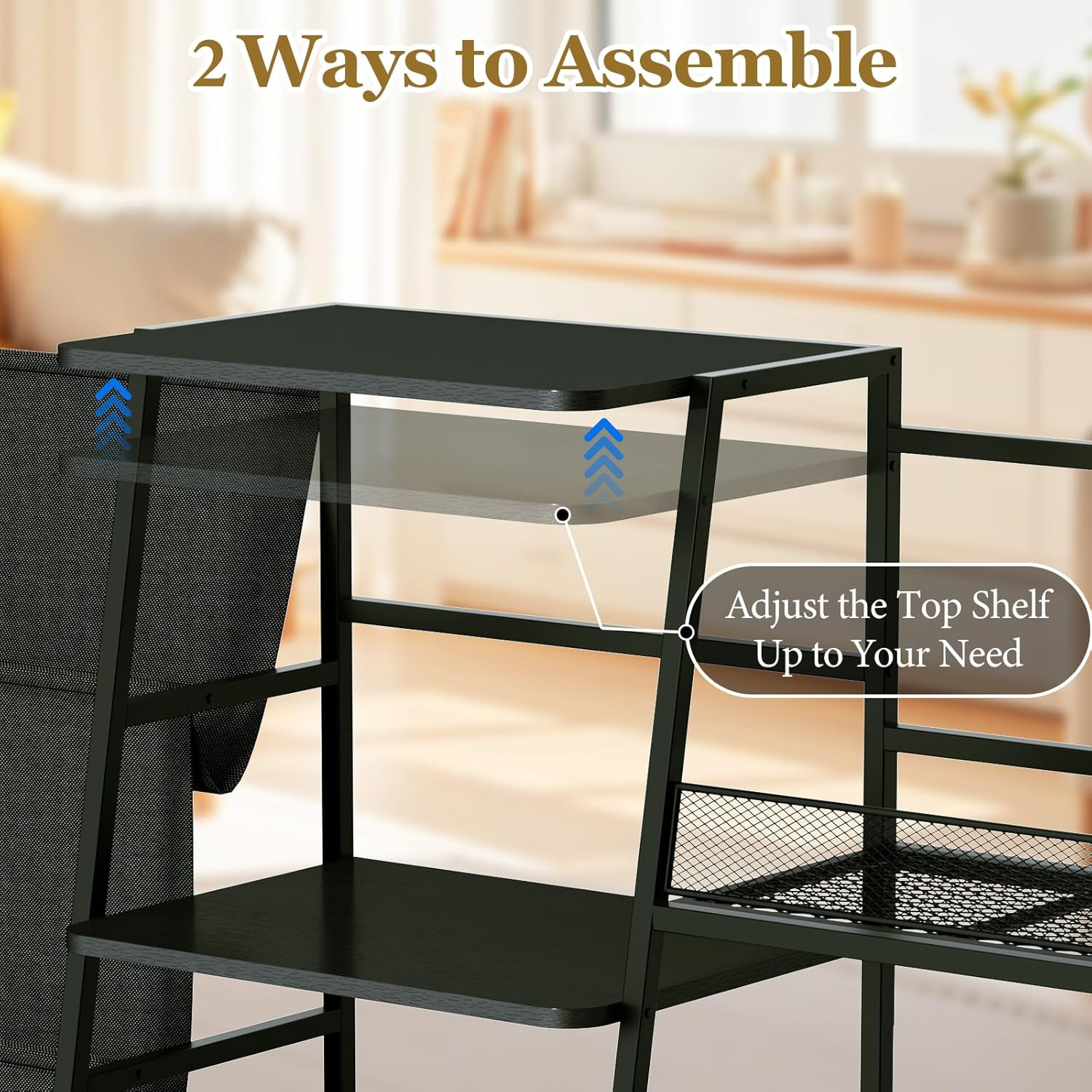 Record Player Stand with LED Lights, Record Player Table with Large Capacity Sto