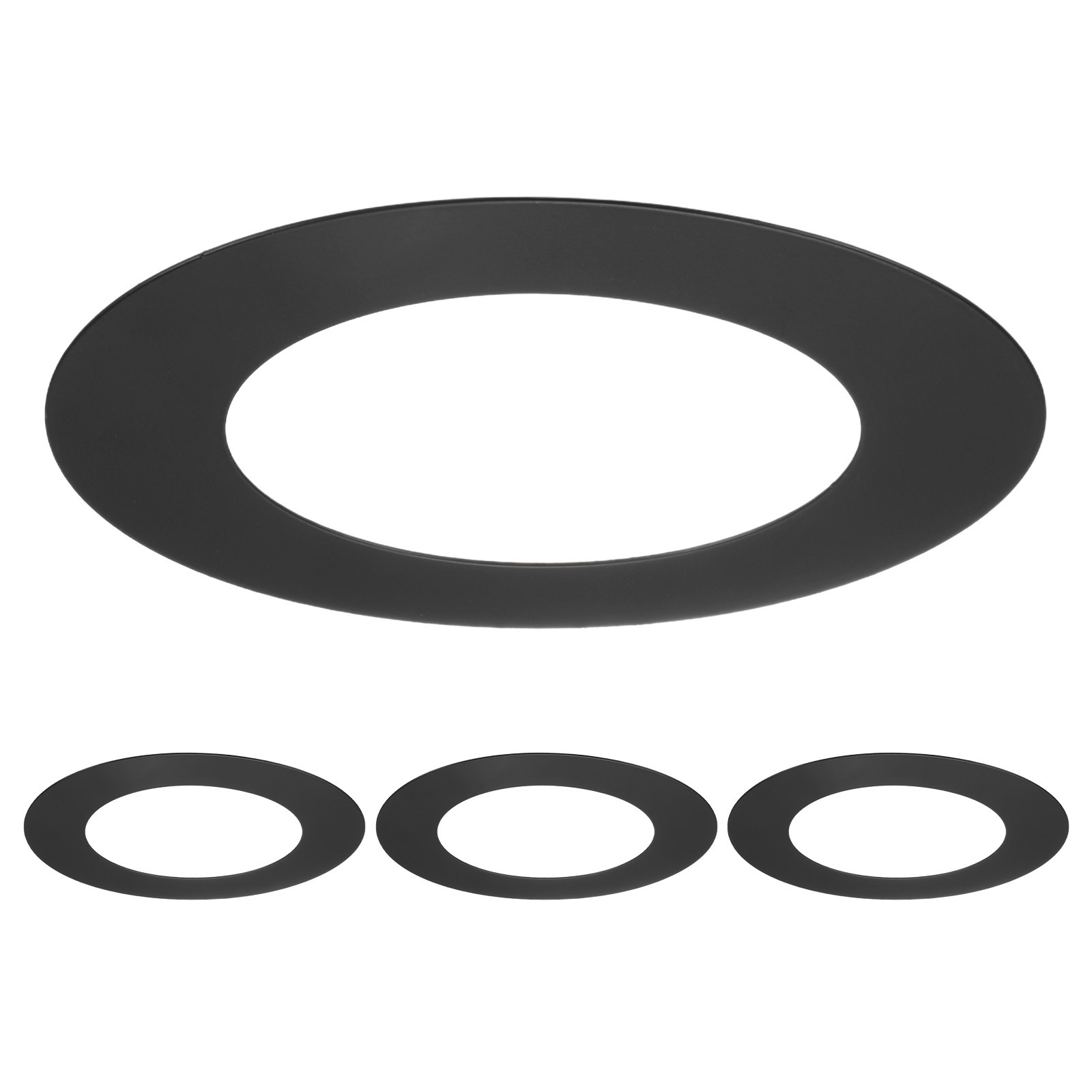 4-Pack 4.3" ID 6.7" OD Steel Goof Rings for 4 Inch Recessed Lights, Black