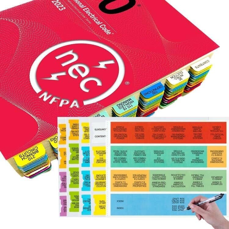 National Electrical Code 2023 Edition Code Book NEC Colored Tabs 120 PCS Guide